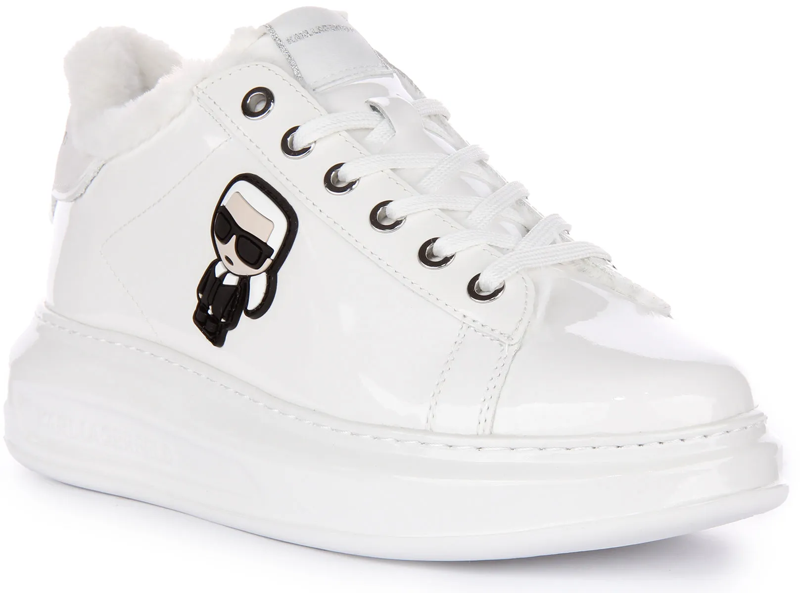 Karl Lagerfeld Kapri Ikon In White Patent For Women