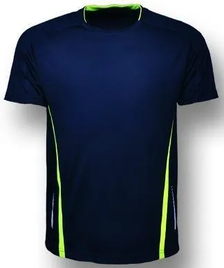 Kids Elite Sports Tee - Navy/Lime