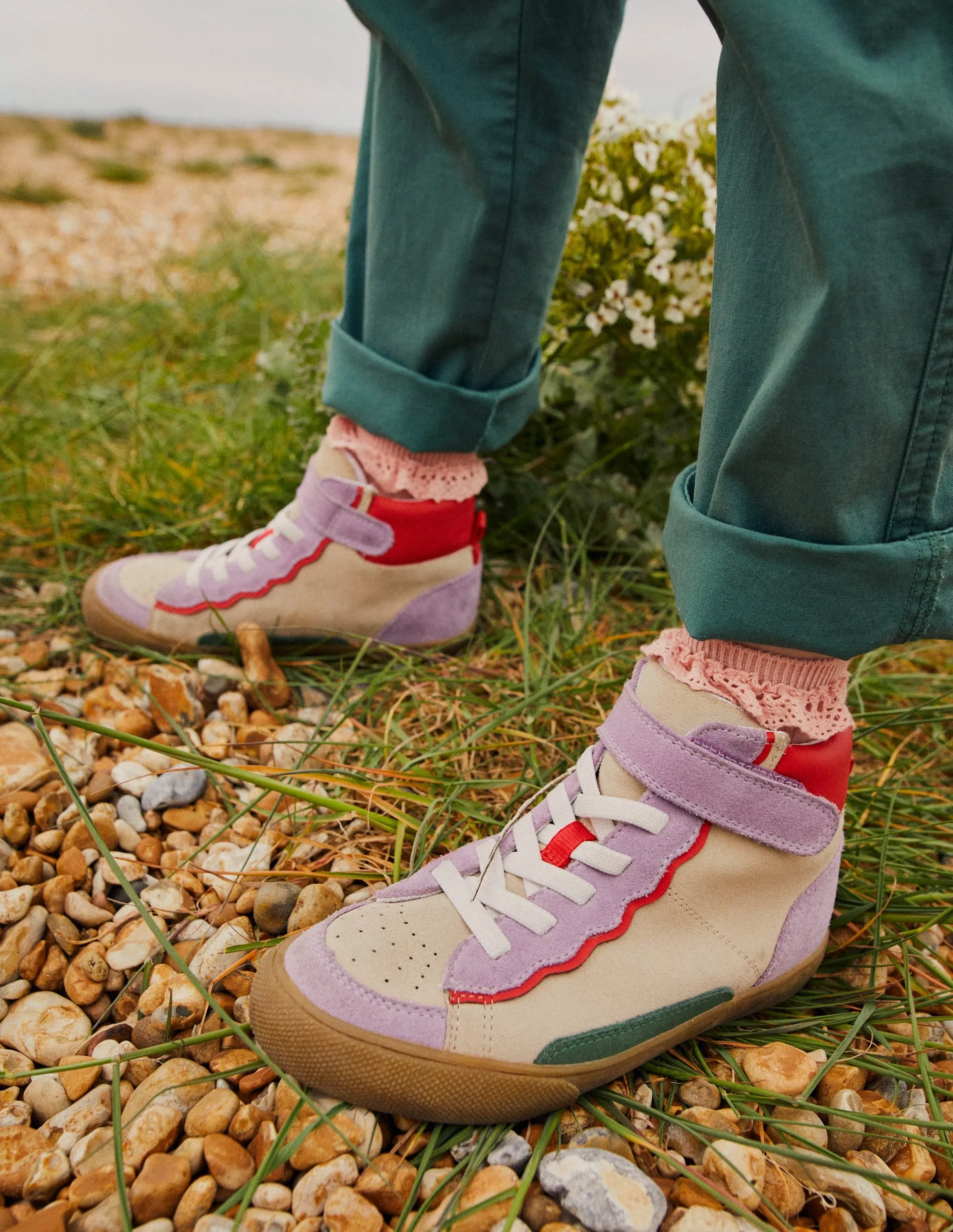 Leather High Tops-Aster Purple