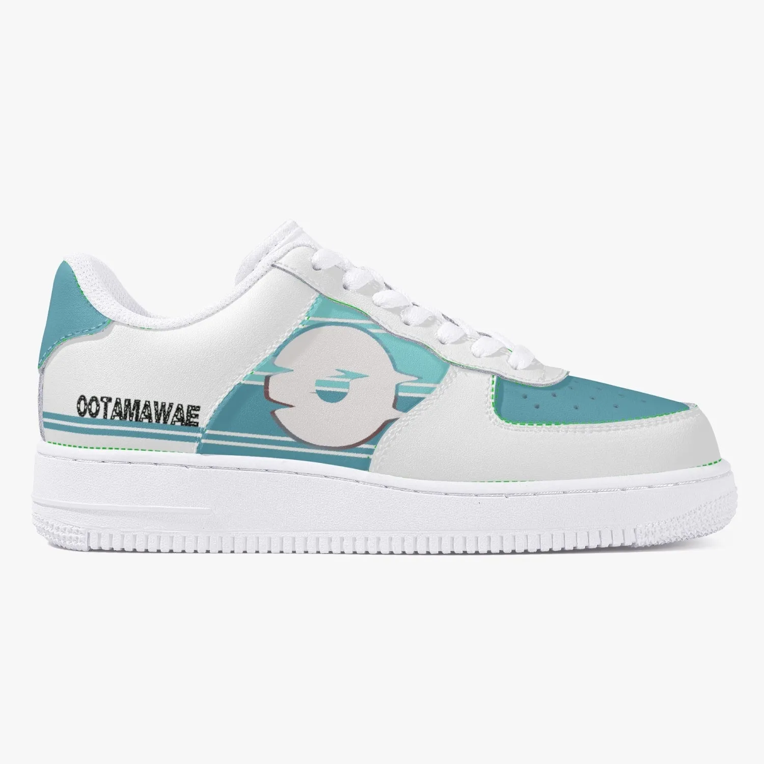 Low-Top Leather Sports Sneakers Blue