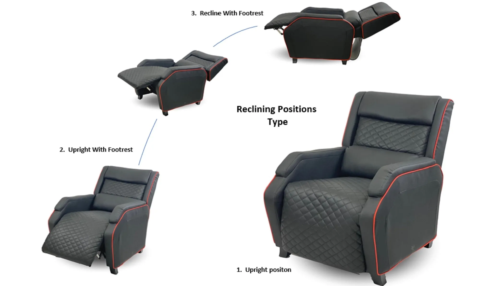 LUXURY PRO/ R100 GAMING RECLINER (BLACK)