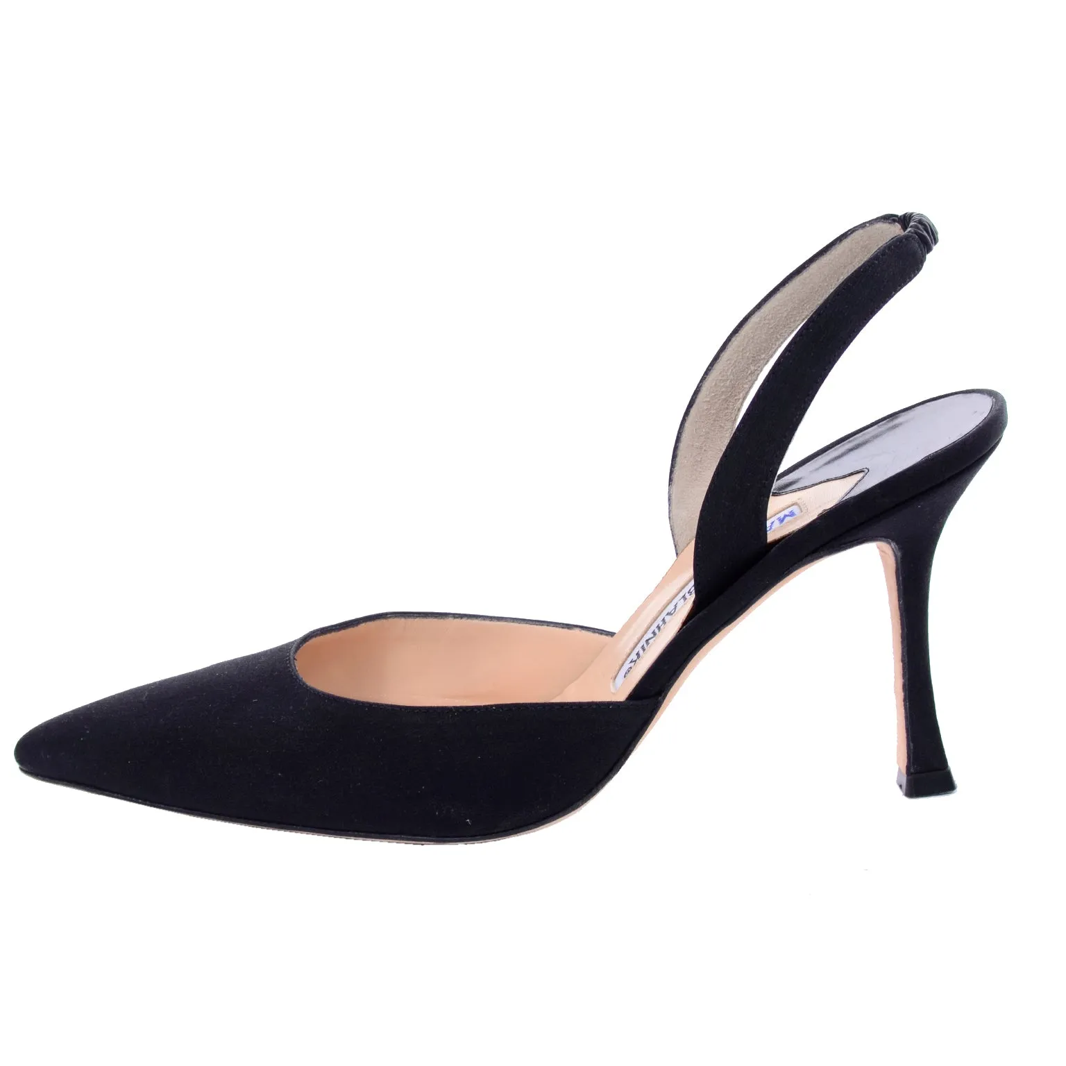 Manolo Blahnik Black Carolyne Slingback Heels in Size 38.5