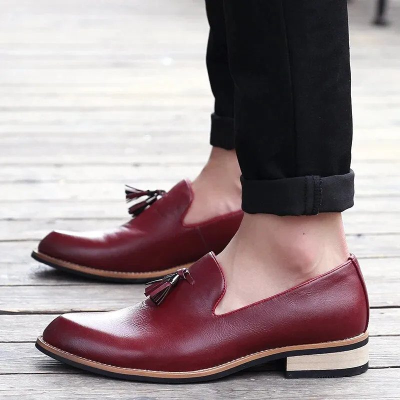 Men Dress Shoes Gentlemen British style Paty Leather Wedding Shoes Men Flats Leather Oxfords Formal Shoes Loafers