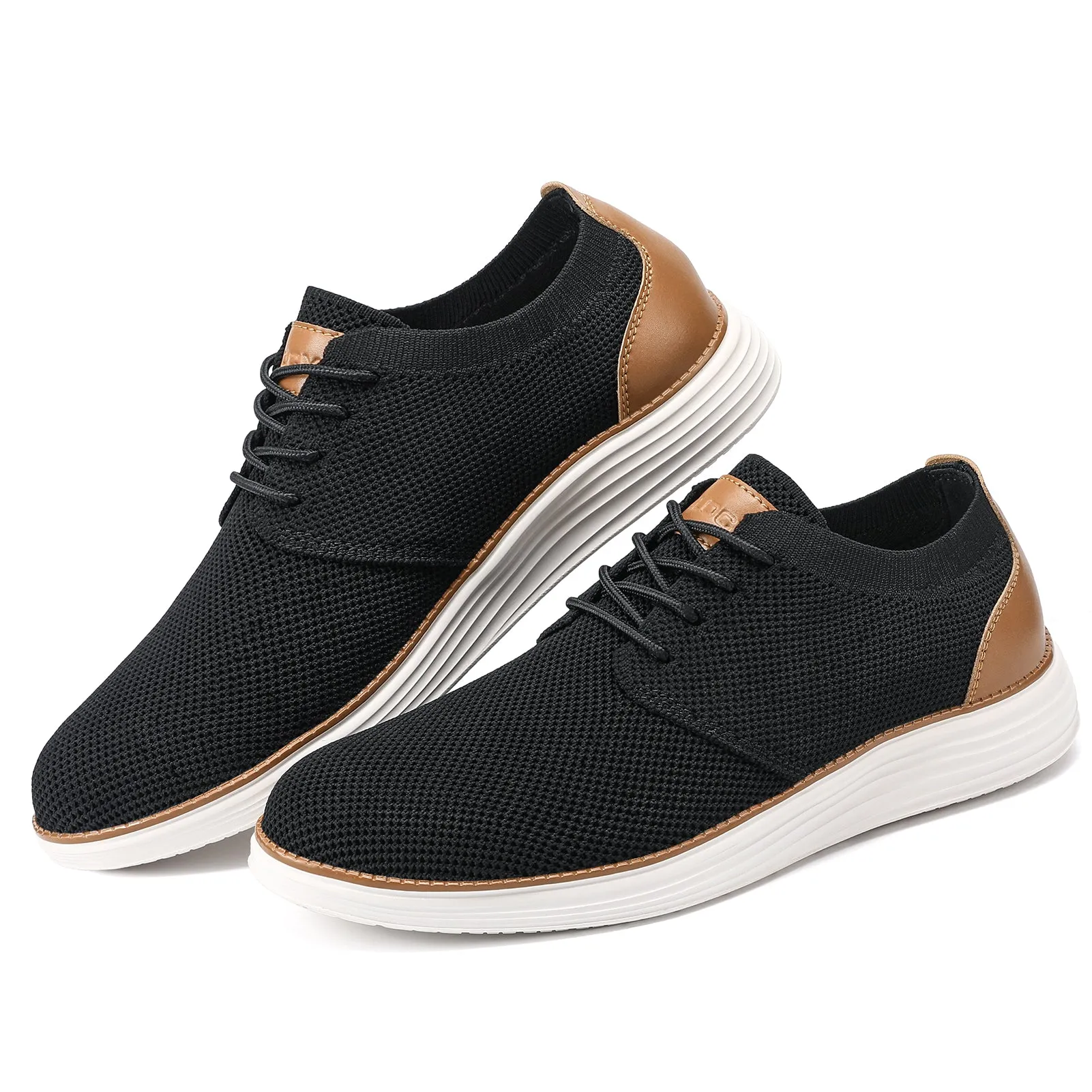 Men's Lace Up elastic collar Fashion Dress Sneakers  Business Oxfords Comfortable Breathable Lightweight Casual Walking Shoes