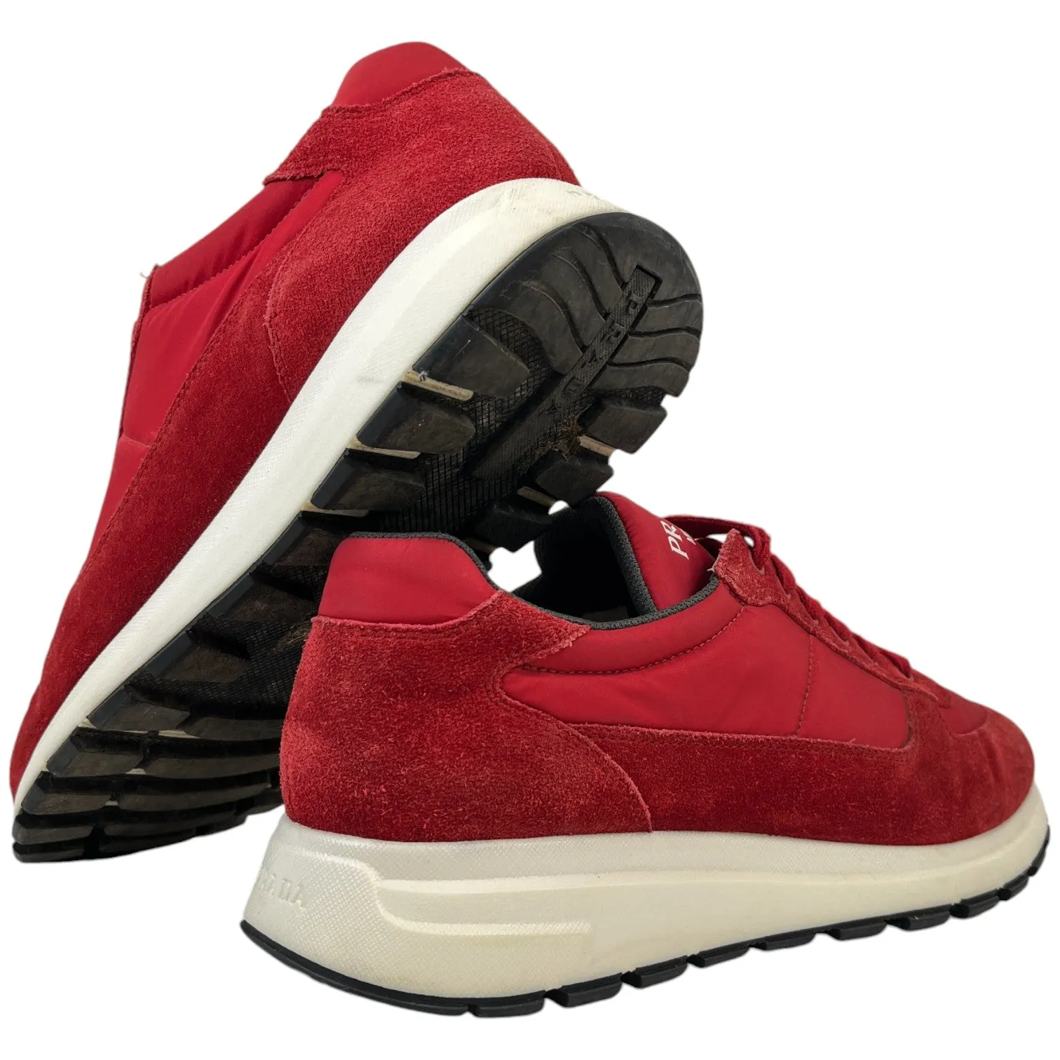 Men's Suede Logo Low Trainers Red Size EU 46 / UK 12