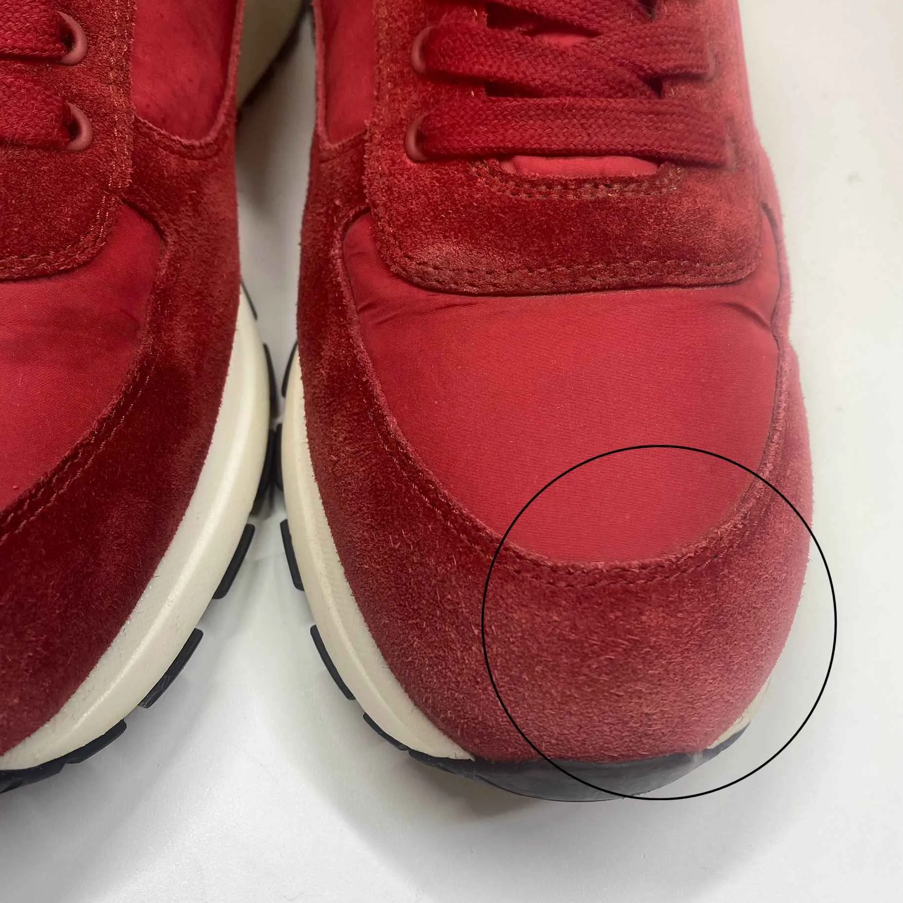 Men's Suede Logo Low Trainers Red Size EU 46 / UK 12