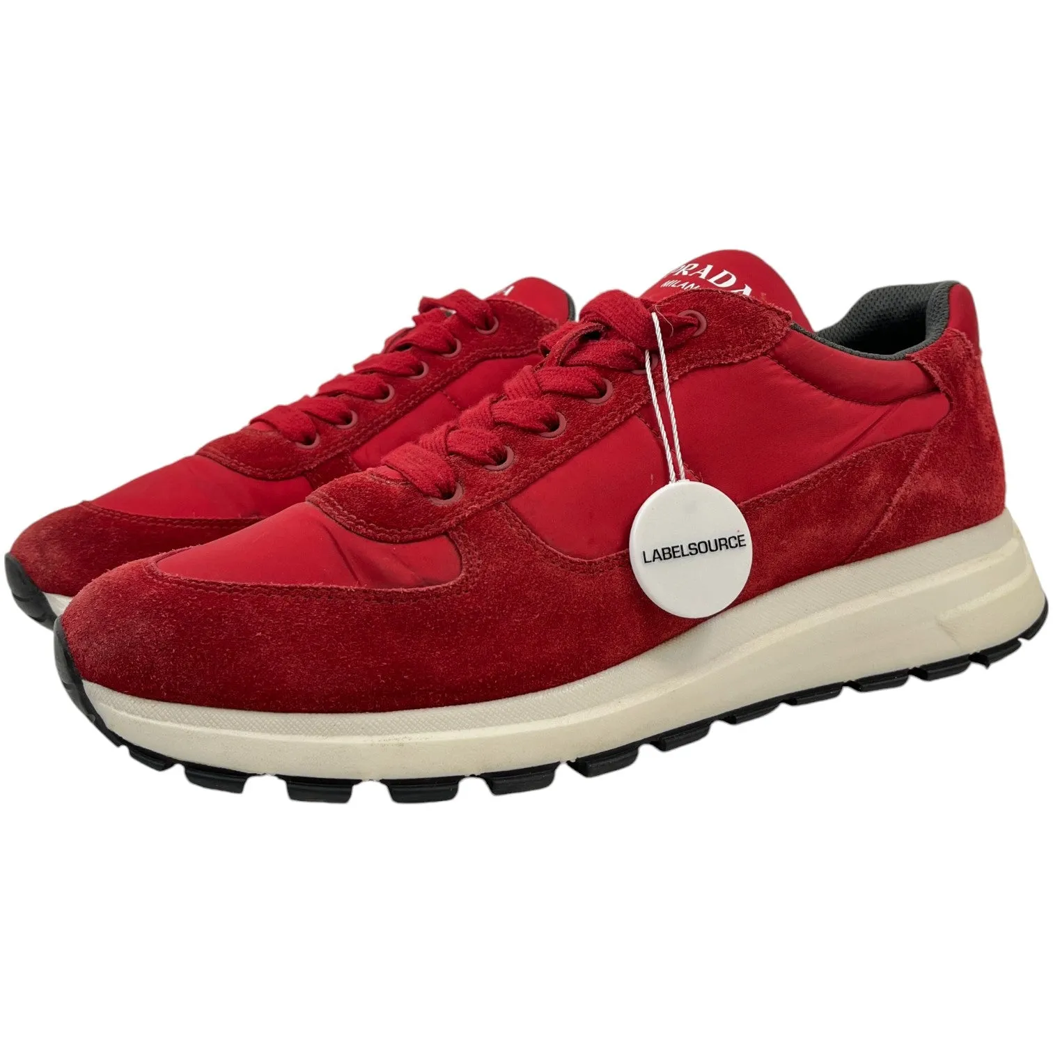 Men's Suede Logo Low Trainers Red Size EU 46 / UK 12