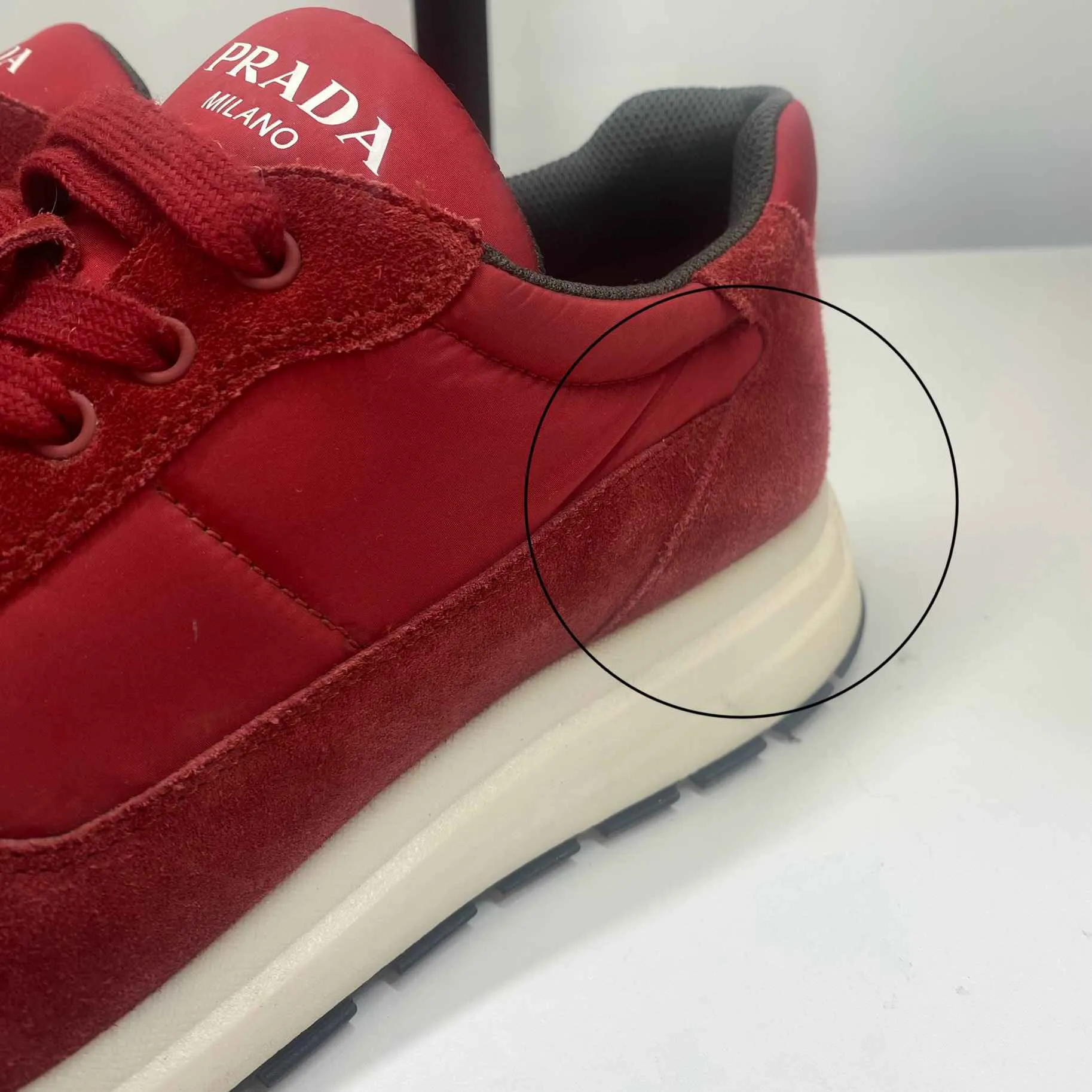 Men's Suede Logo Low Trainers Red Size EU 46 / UK 12