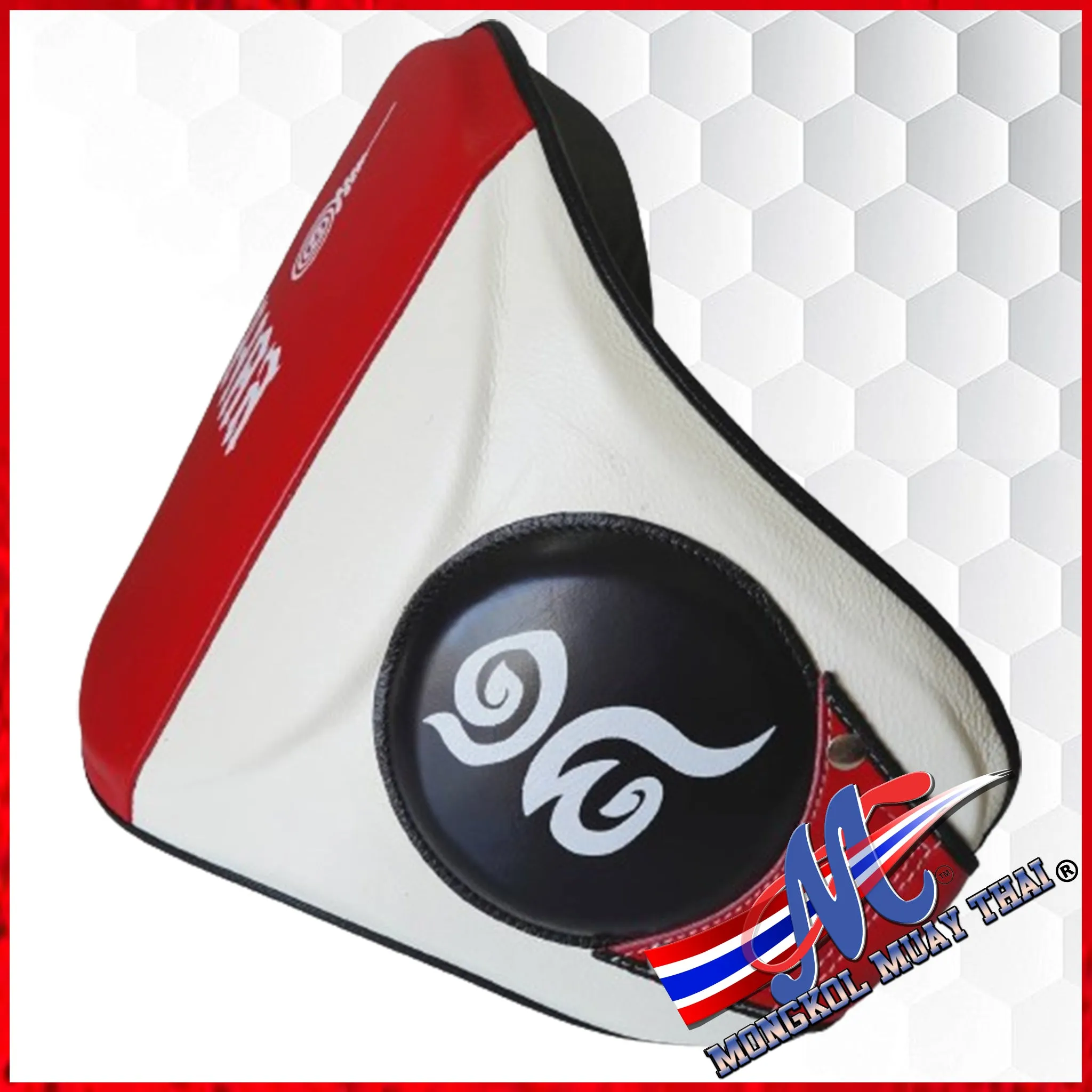 Mongkol Belly pad Red White Real Leather