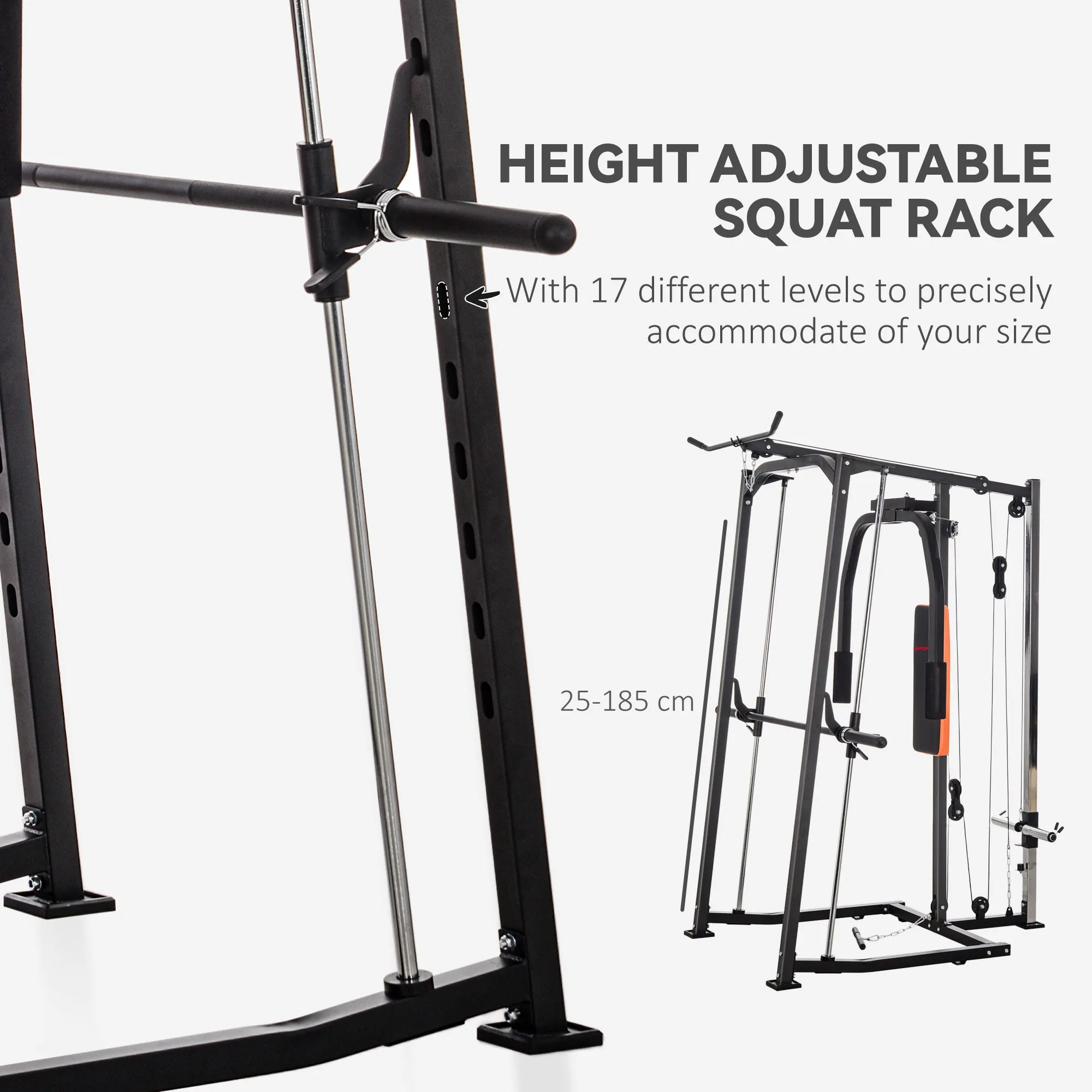 Multi-Gym Smith Machine Power Cage for Home Gym Weight Lifting