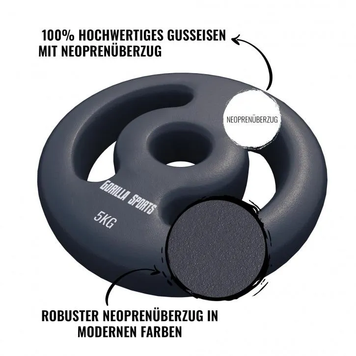 Neoprene Plate Set 2x 5KG - Black