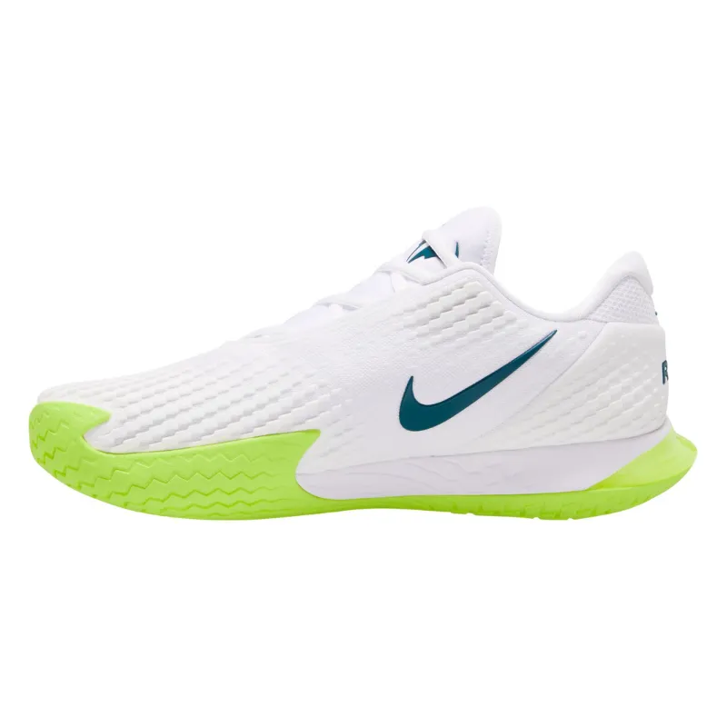 Nike Court Rafa Zoom Vapor Cage 4  Men Hard Court Tennis Shoes - White/Geode Teal-Volt