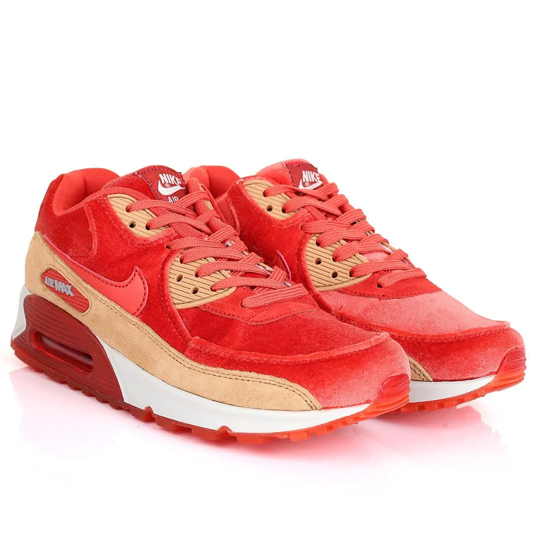 NK Max 90 Mid WNTR Red Suede Design Sneakers