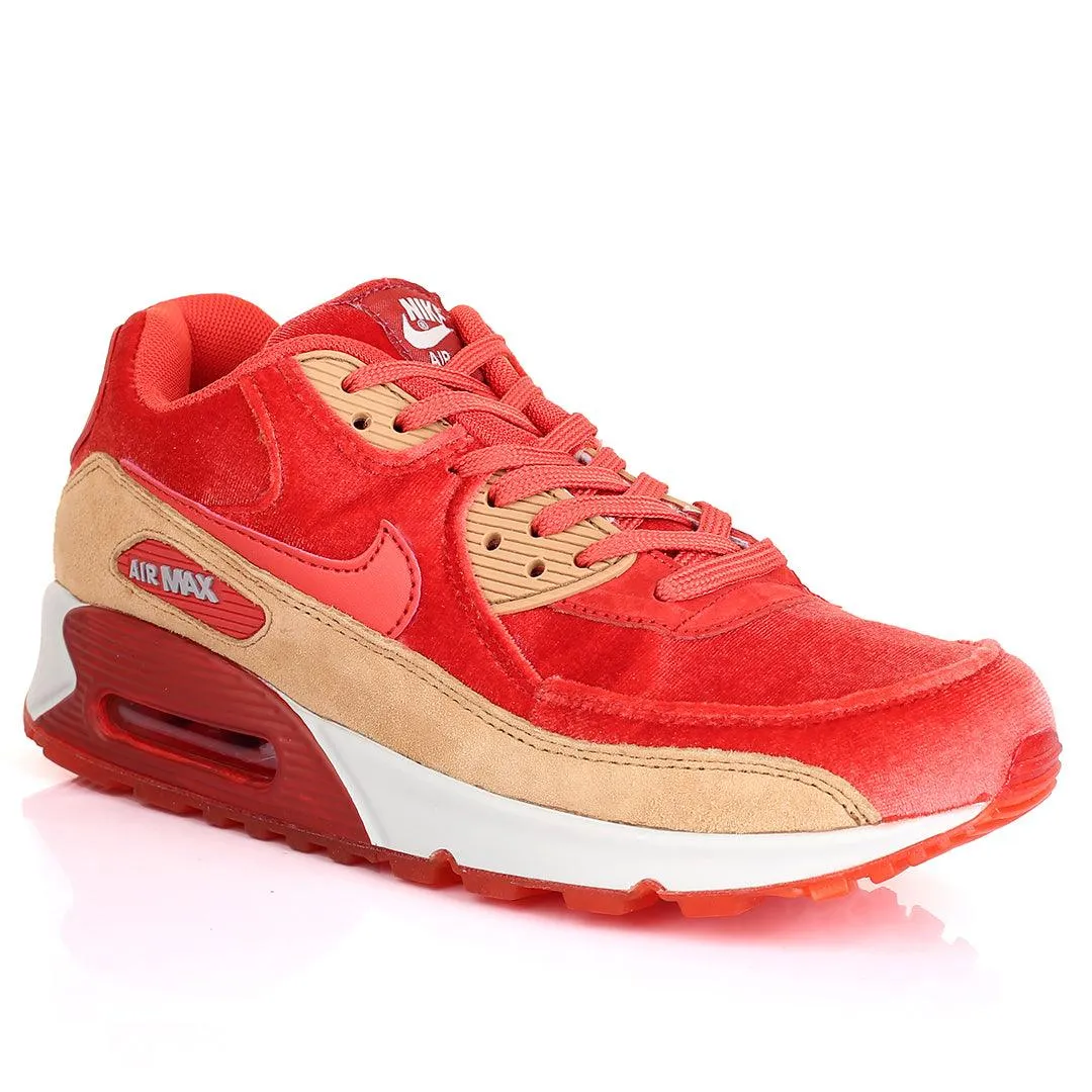 NK Max 90 Mid WNTR Red Suede Design Sneakers