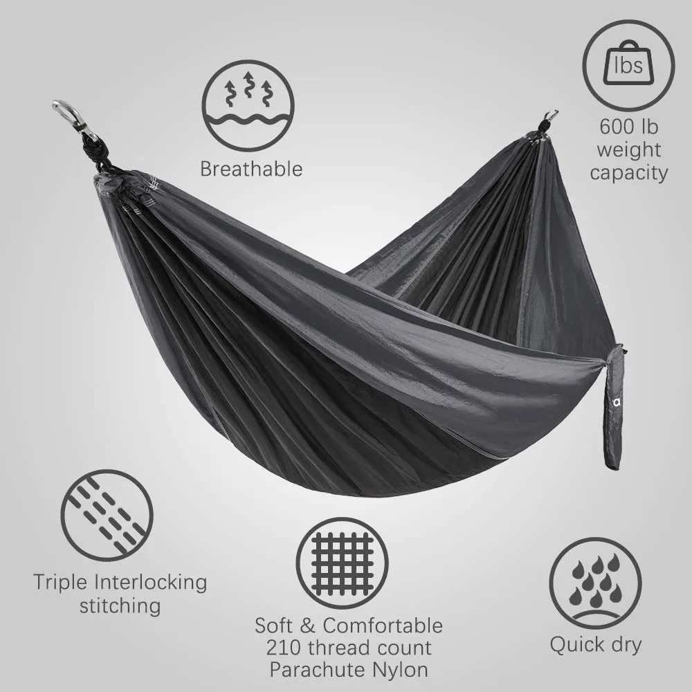 Parachute Double Camping Hammock with Tree Straps - Newdora