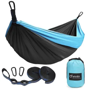 Parachute Nylon Double Camping Hammock with Tree Straps - yodo