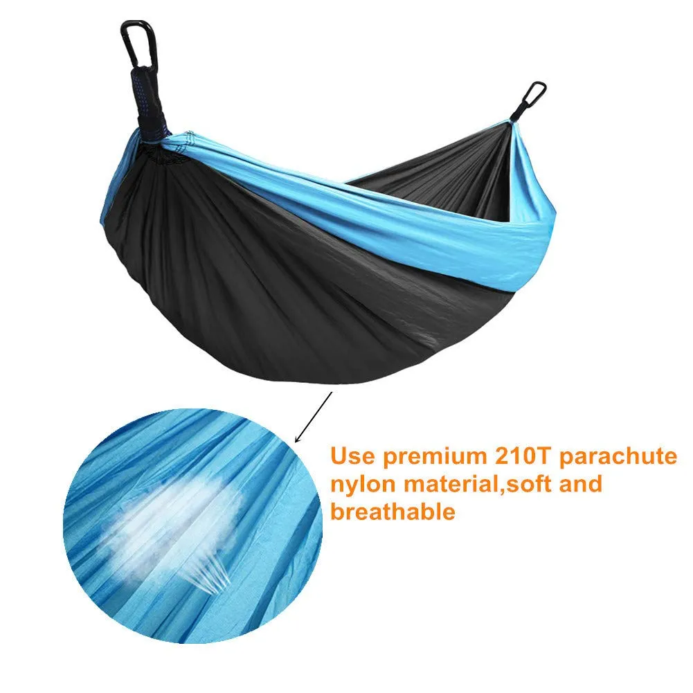 Parachute Nylon Double Camping Hammock with Tree Straps - yodo