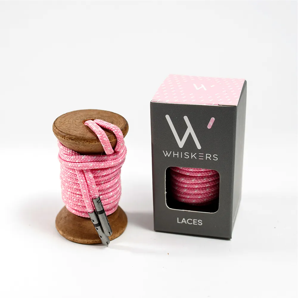 Pink & White Ticked Dress Laces