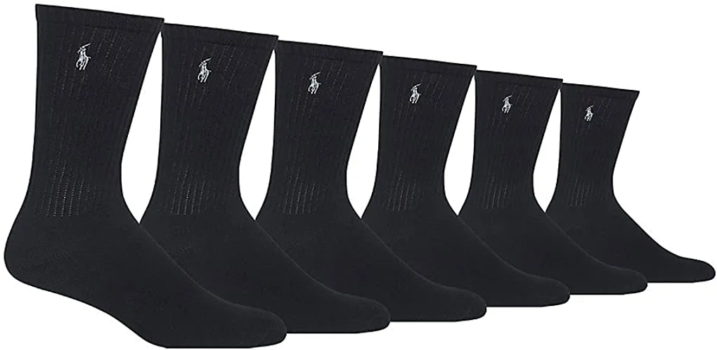 Polo Ralph Lauren Men's 6-Pack Classic Ribbed Crew Socks