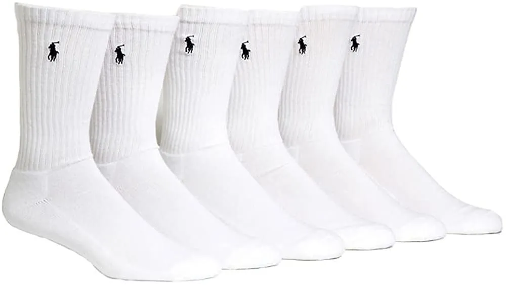 Polo Ralph Lauren Men's 6-Pack Classic Ribbed Crew Socks