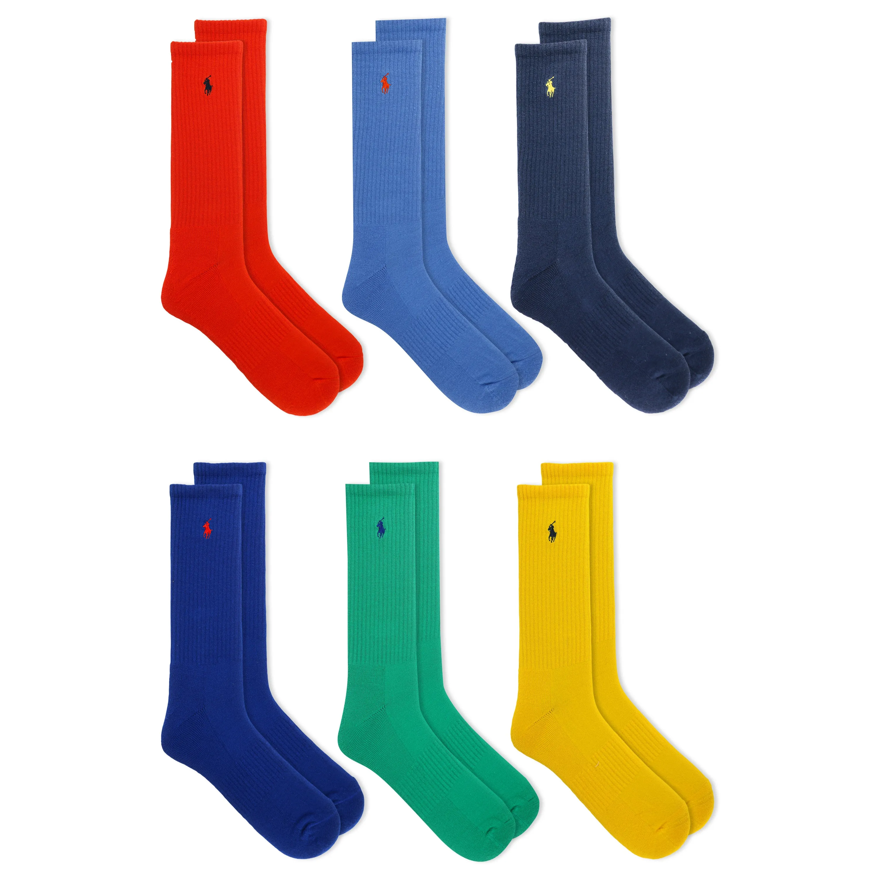 Polo Ralph Lauren Men's 6-Pack Classic Ribbed Crew Socks