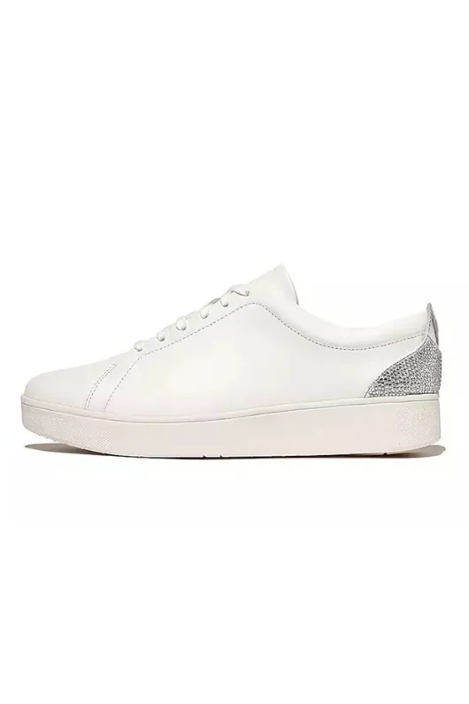 Rally Crystal-Backtab Leather Trainers