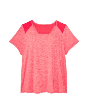 Redbud Tee with Mesh Details | Coral