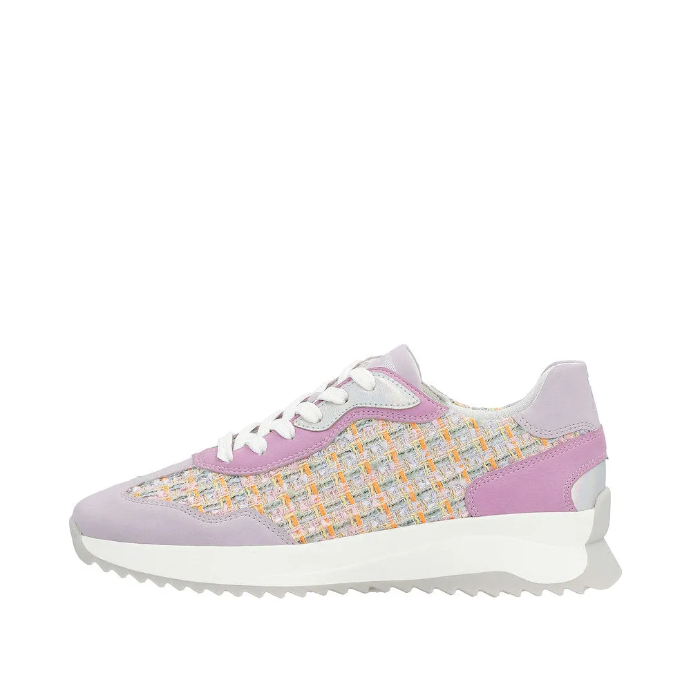 Rieker W1300-90 Dhara Ladies Pink Multi Lace Up Trainers