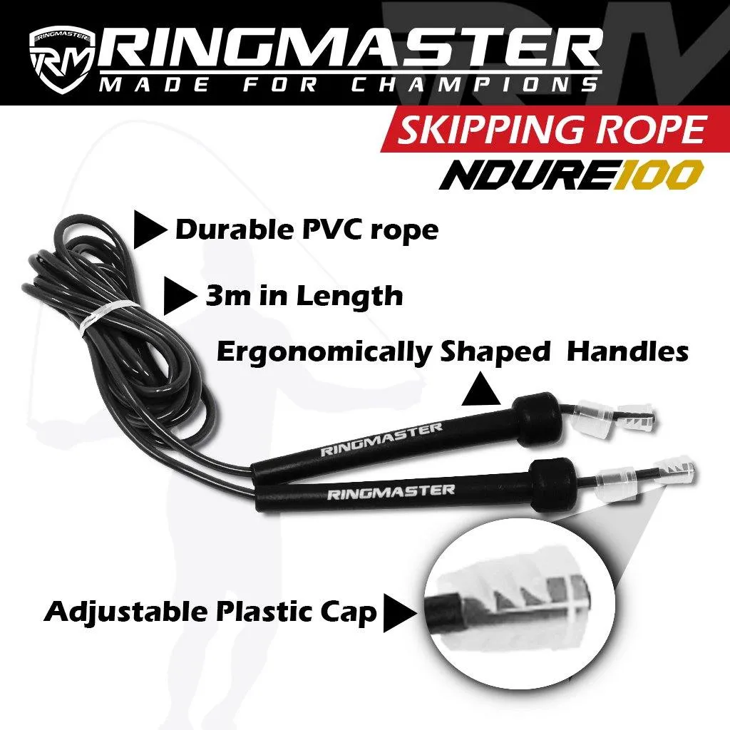 RINGMASTER SPORTS SKIPPING ROPE 2.5m BLACK