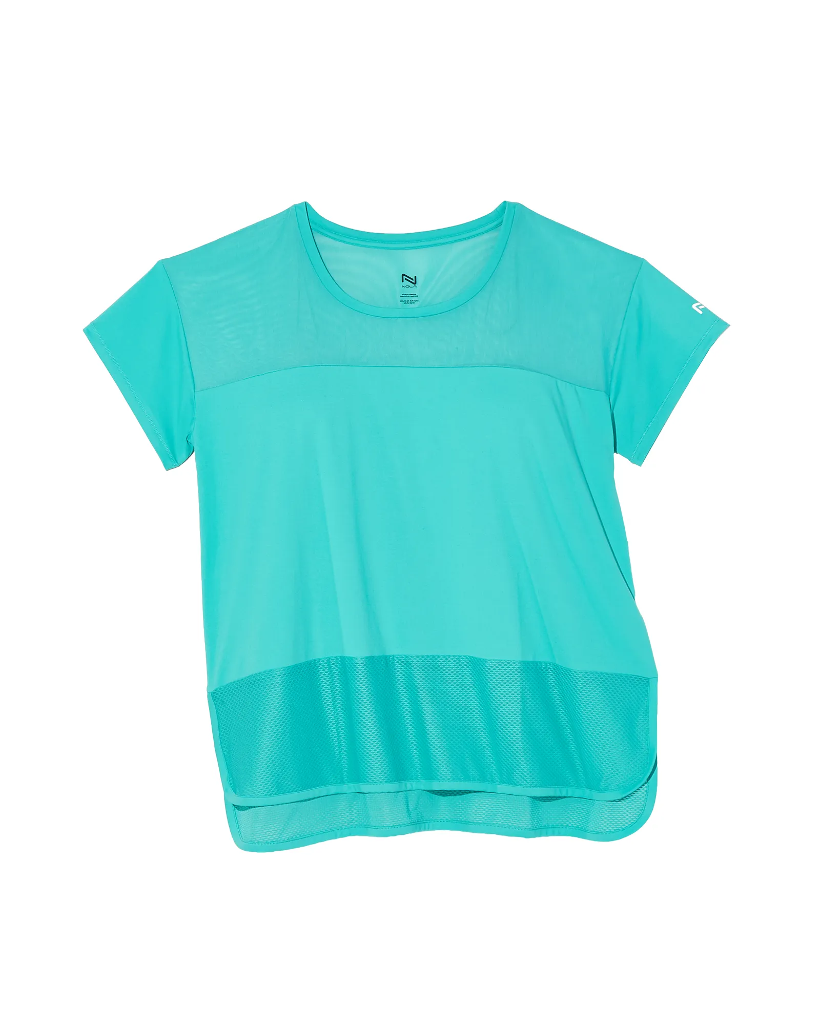 Rue Mixed Media Mesh Tee | Turquoise