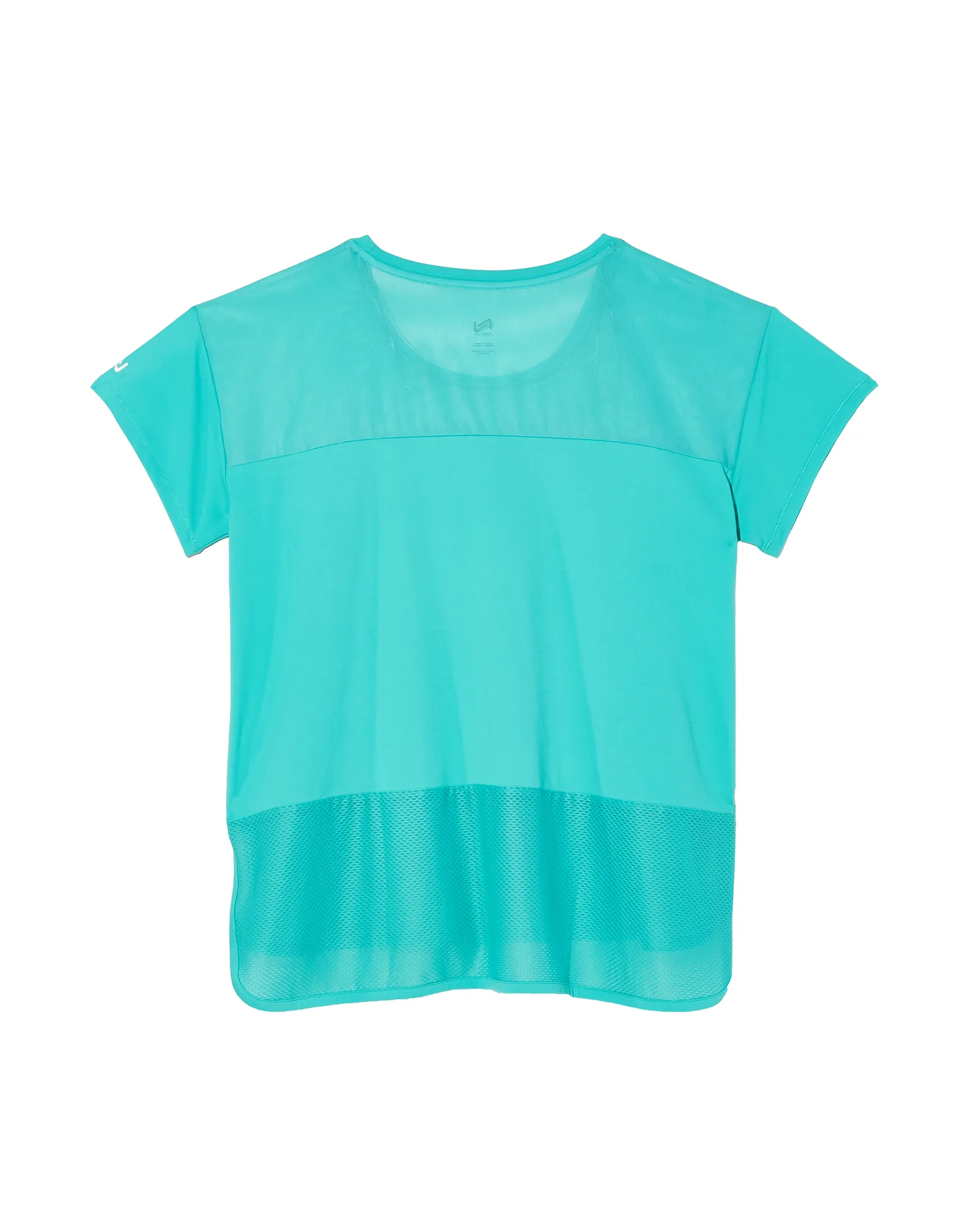 Rue Mixed Media Mesh Tee | Turquoise