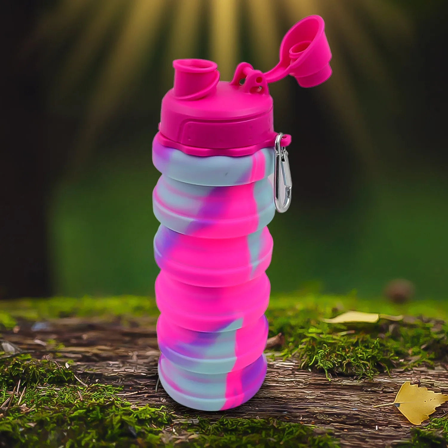 Silicone Foldable Water Bottle (1 Pc / 24 cm Foldable / 500 ML)