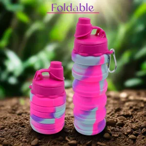 Silicone Foldable Water Bottle (1 Pc / 24 cm Foldable / 500 ML)