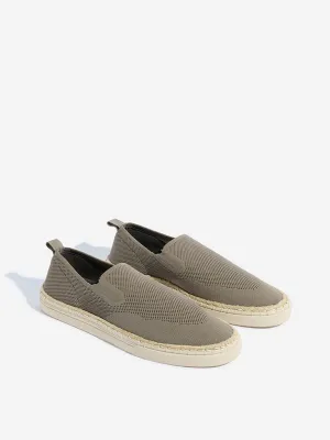 SOLEPLAY Grey Knit-Textured Slip-On Shoes