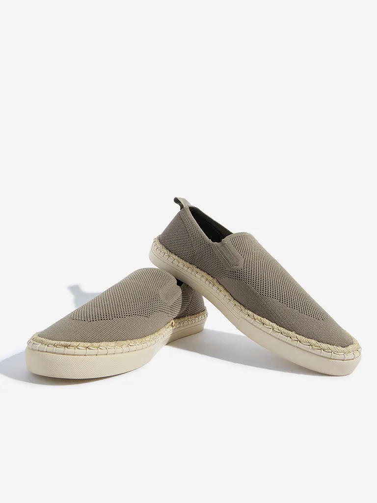 SOLEPLAY Grey Knit-Textured Slip-On Shoes