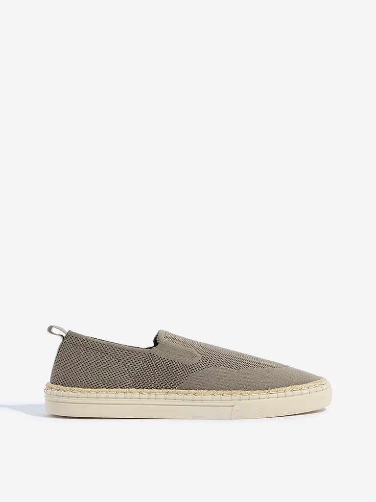 SOLEPLAY Grey Knit-Textured Slip-On Shoes