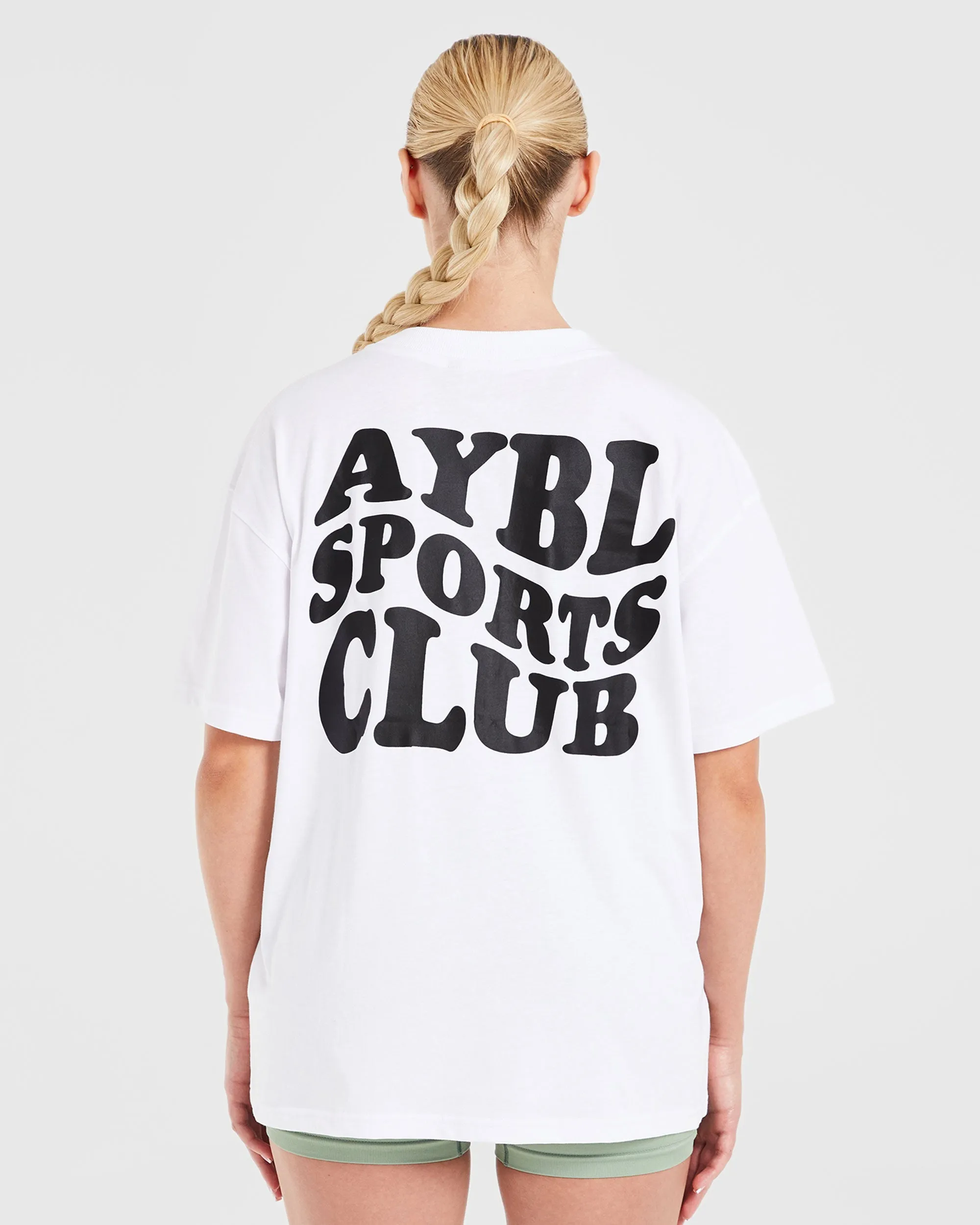 Sports Club Wavy Oversized T Shirt - White