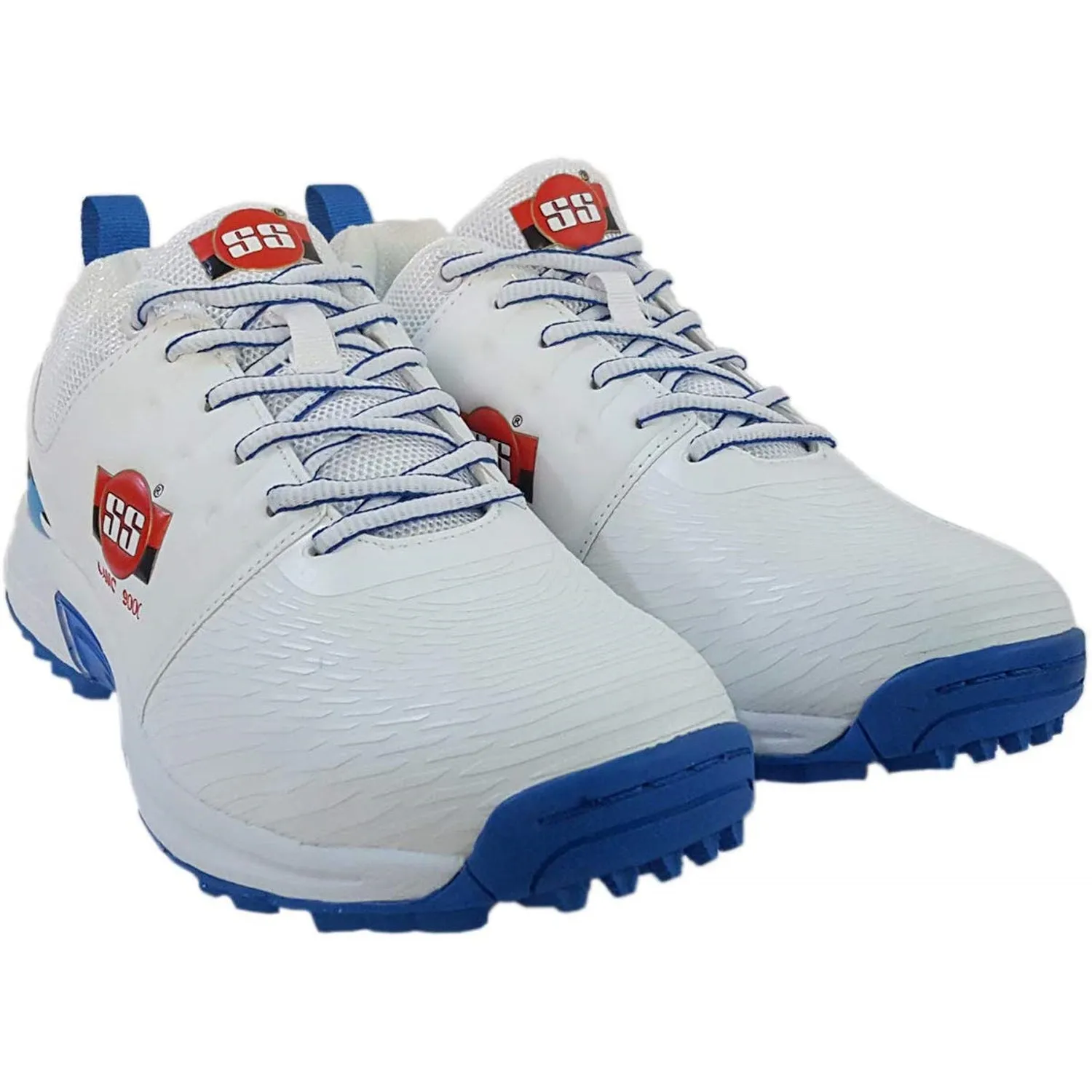 SS Rubber Spikes Professional Cricket Shoes for Men - Camo - White Blue