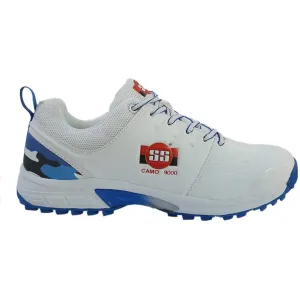 SS Rubber Spikes Professional Cricket Shoes for Men - Camo - White Blue