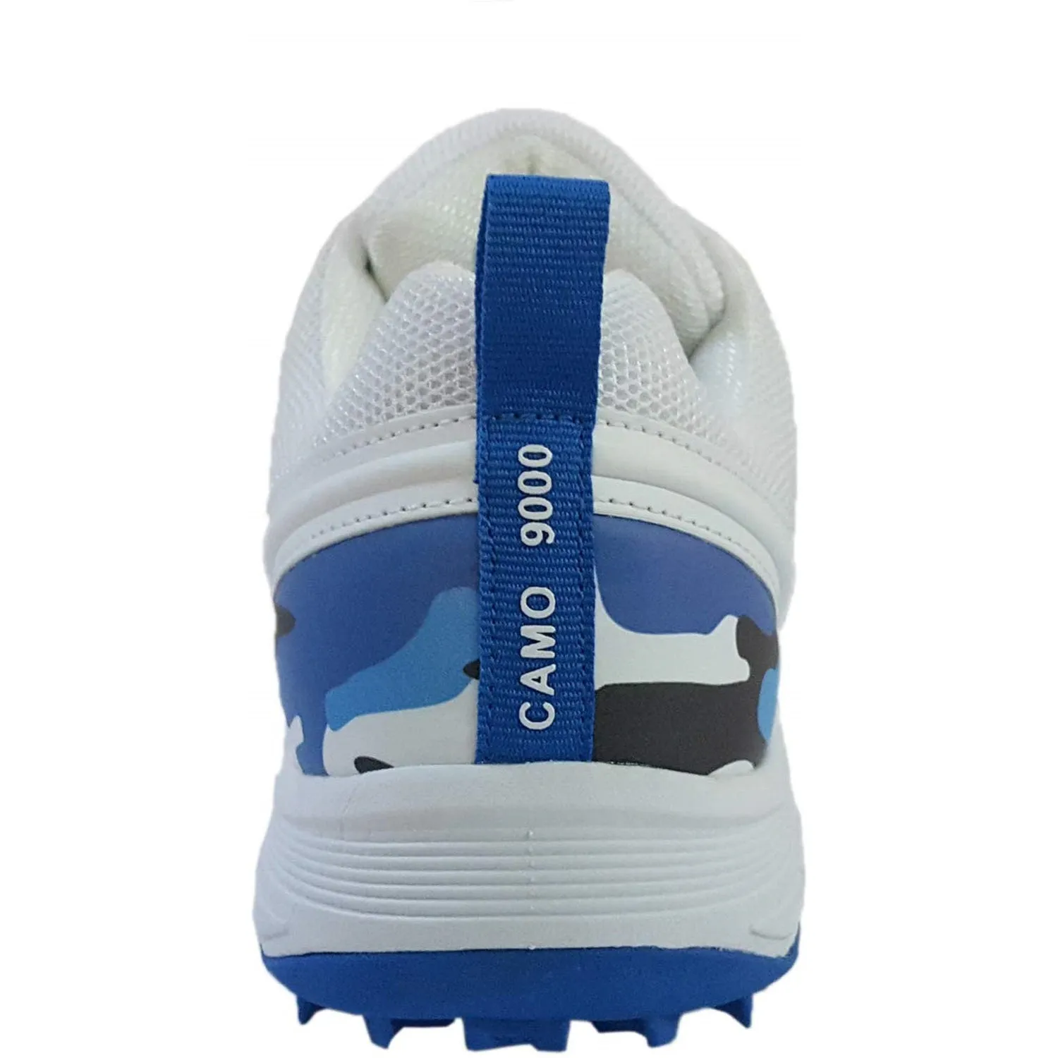 SS Rubber Spikes Professional Cricket Shoes for Men - Camo - White Blue