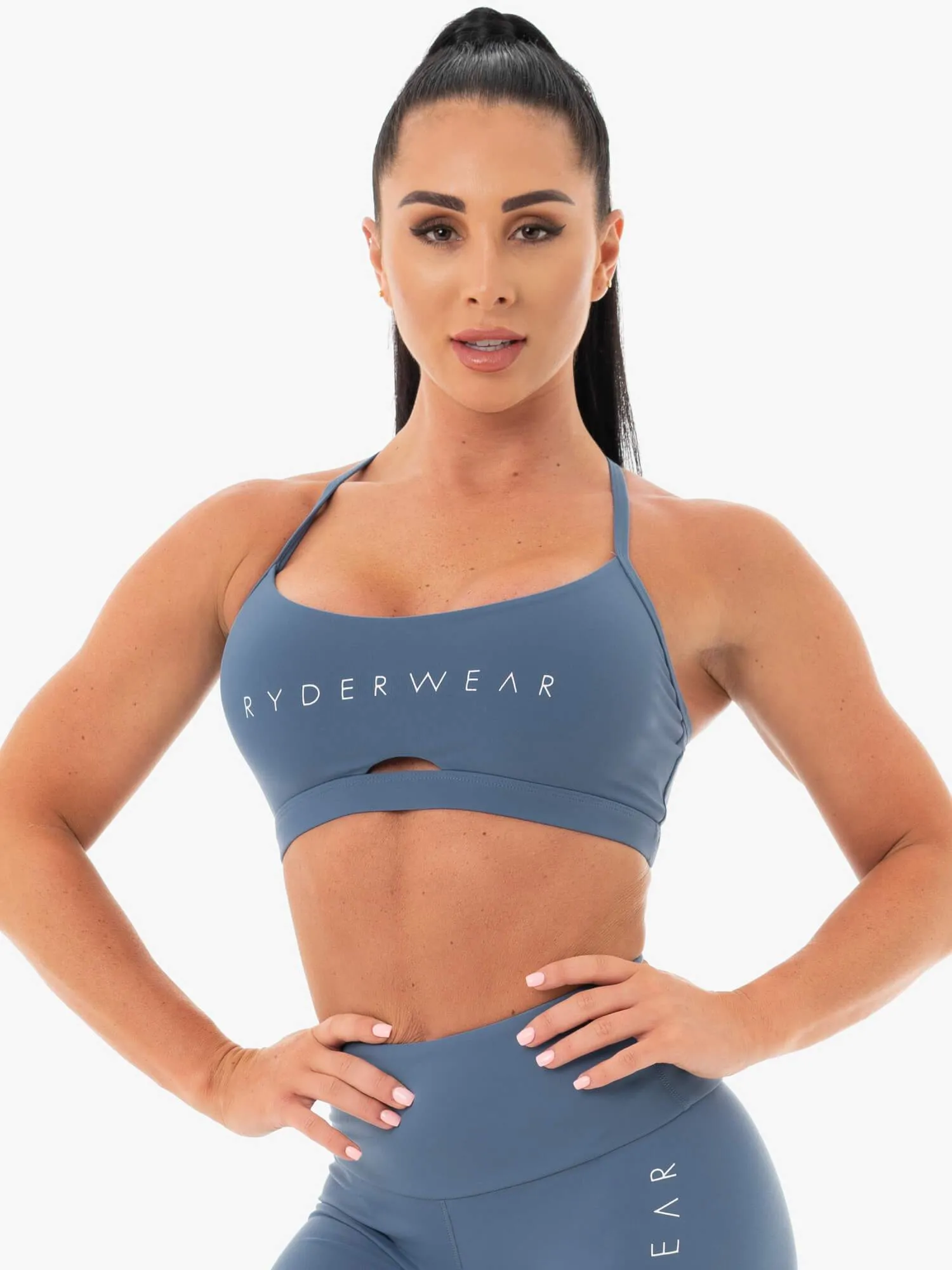 Staples Sports Bra - Steel Blue