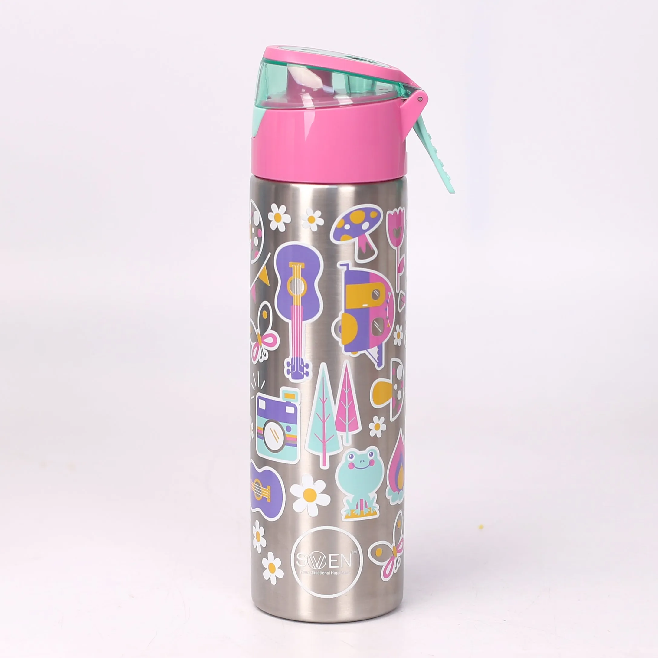 SWEN Insulated Stainless Steel Pink Color Mist Bottle- 600 ml