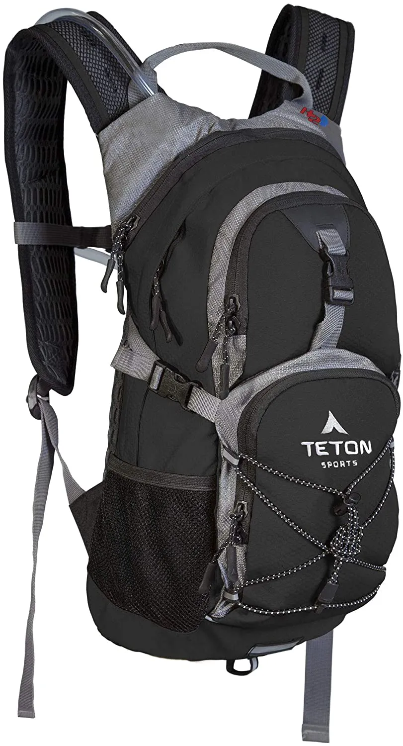 TETON Sports Oasis 1100 Hydration Pack; Free 2-Liter Hydration Bladder; For Backpacking, Hiking, Running, Cycling, and Climbing; Black