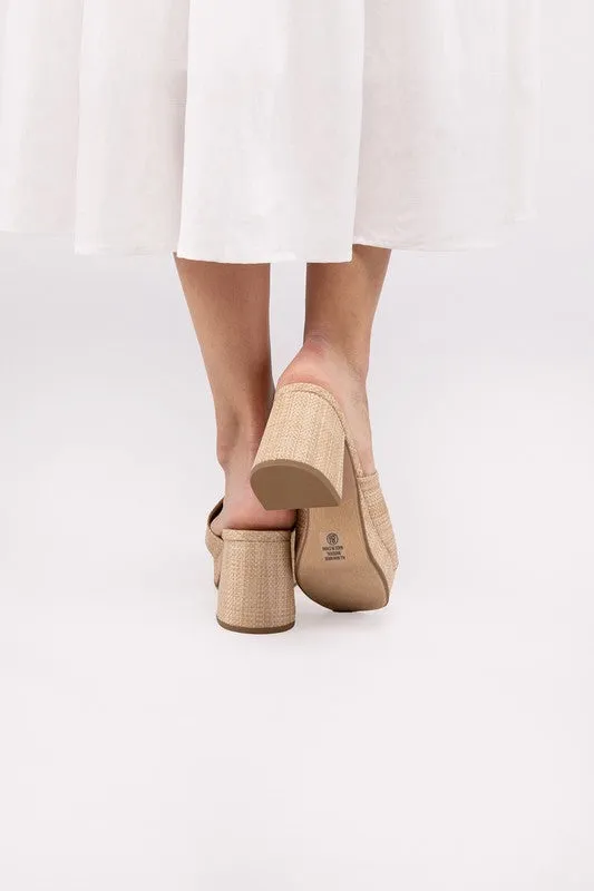 The Lena Natural Raffia Mules