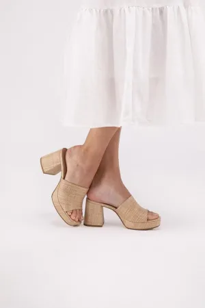 The Lena Natural Raffia Mules