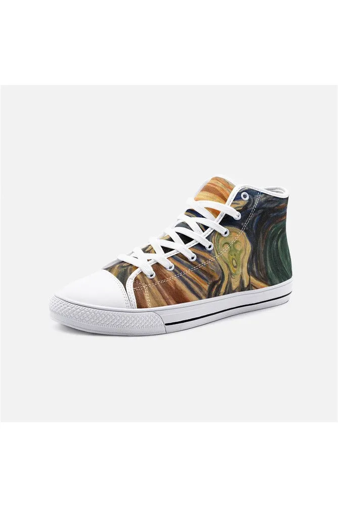 The Scream Unisex High Top Canvas Shoes