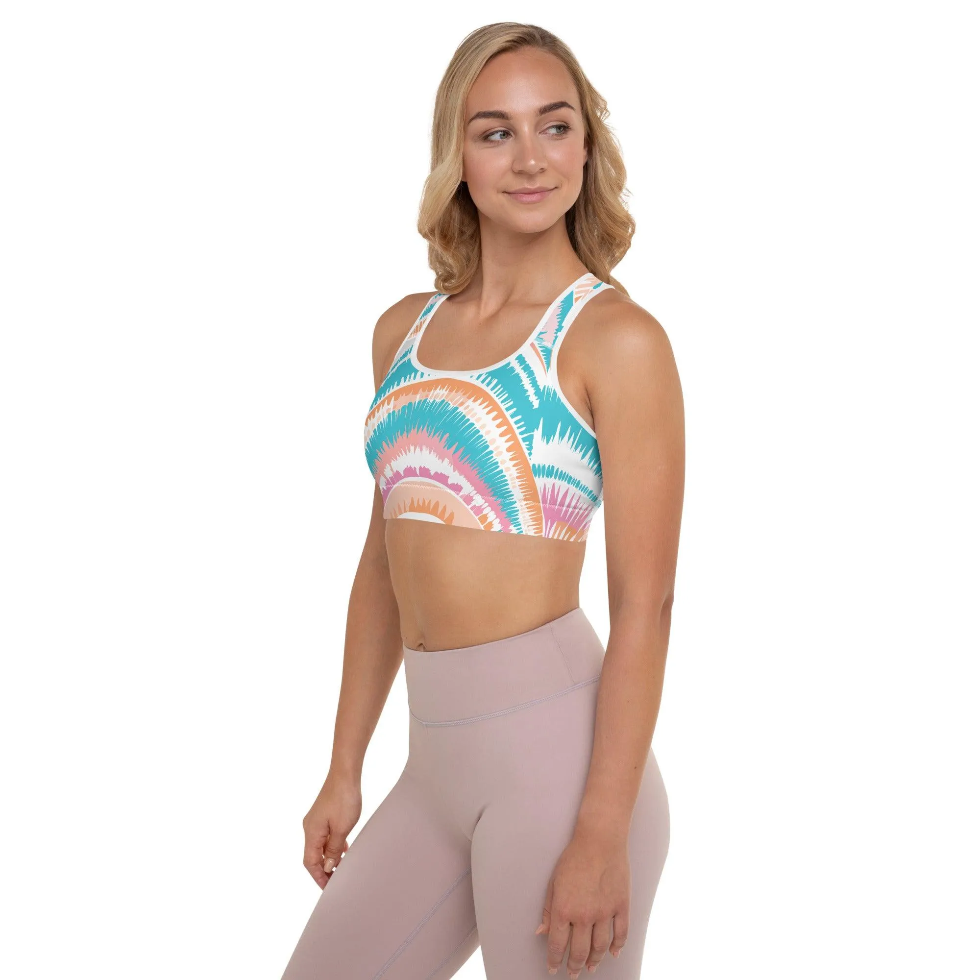 Tie-dye Padded Sports Bra Peachy Ocean Drift