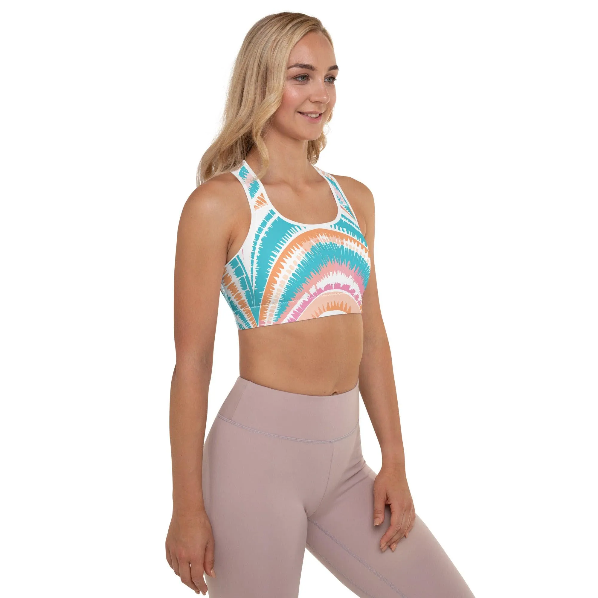 Tie-dye Padded Sports Bra Peachy Ocean Drift