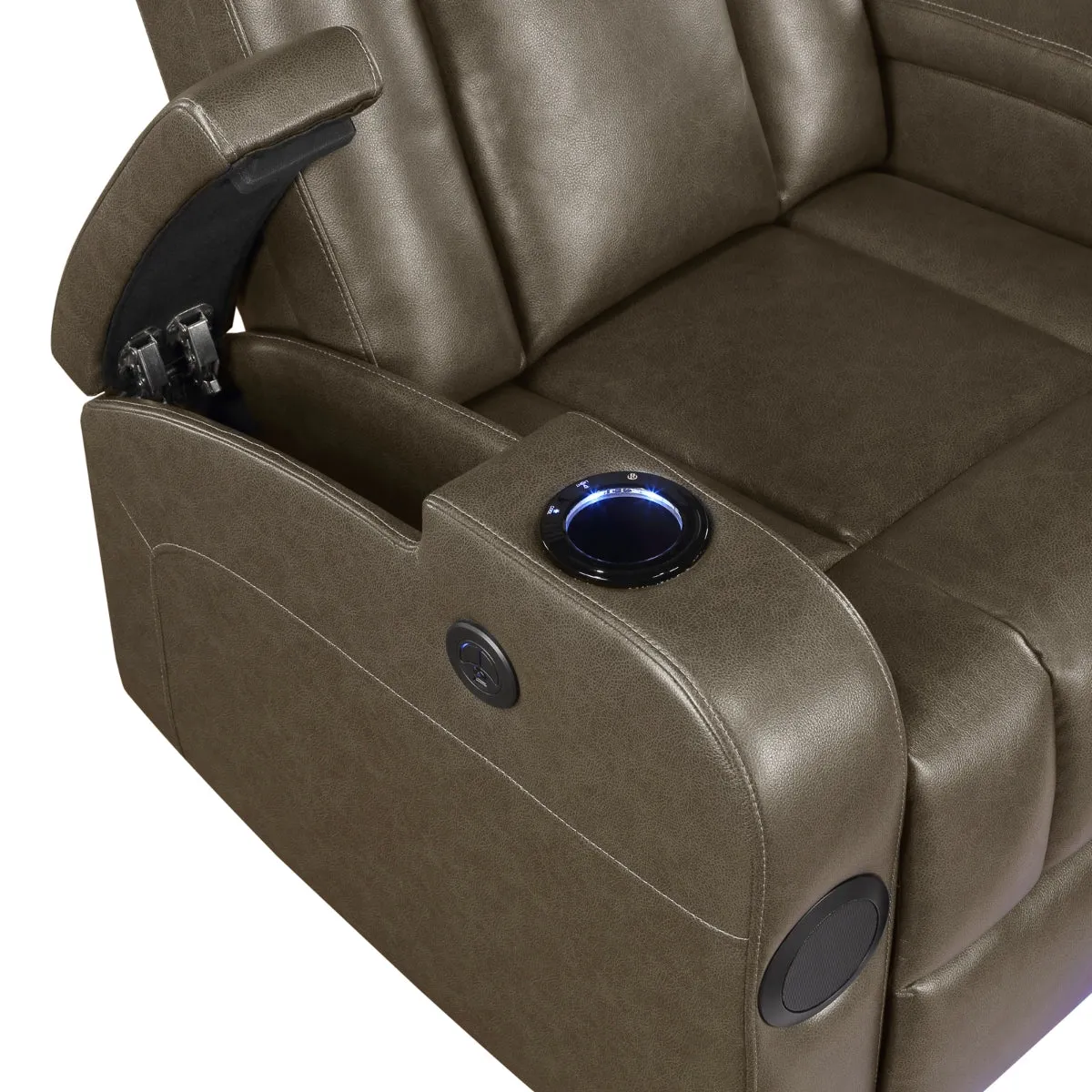 Turbo II Power Recliner with Wireless Charging, USB Port, Cooling Cupholder, and LED Lighting