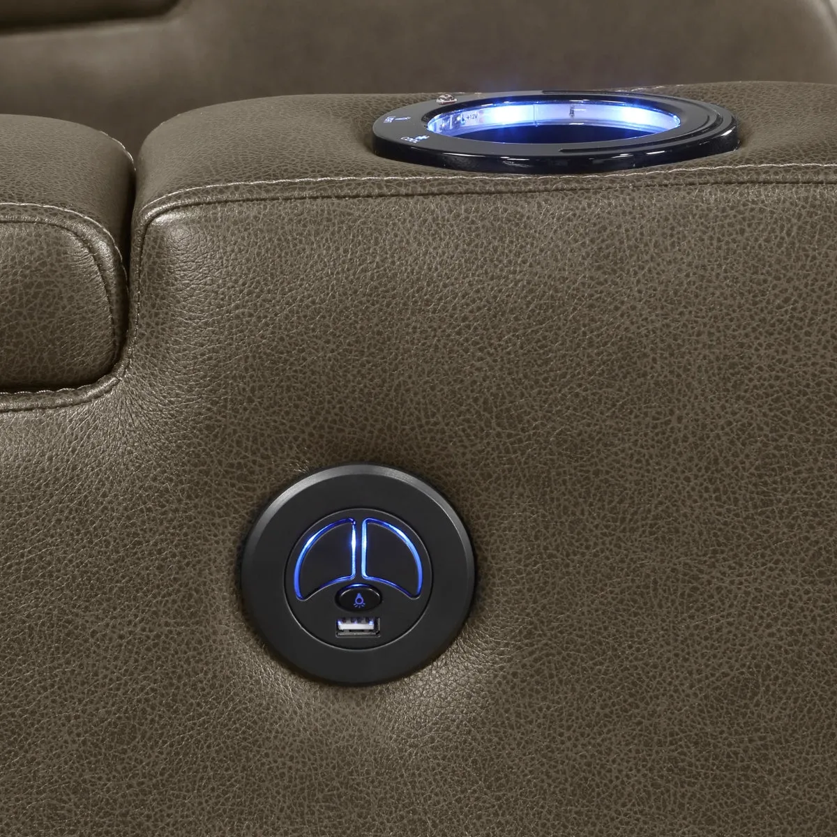 Turbo II Power Recliner with Wireless Charging, USB Port, Cooling Cupholder, and LED Lighting